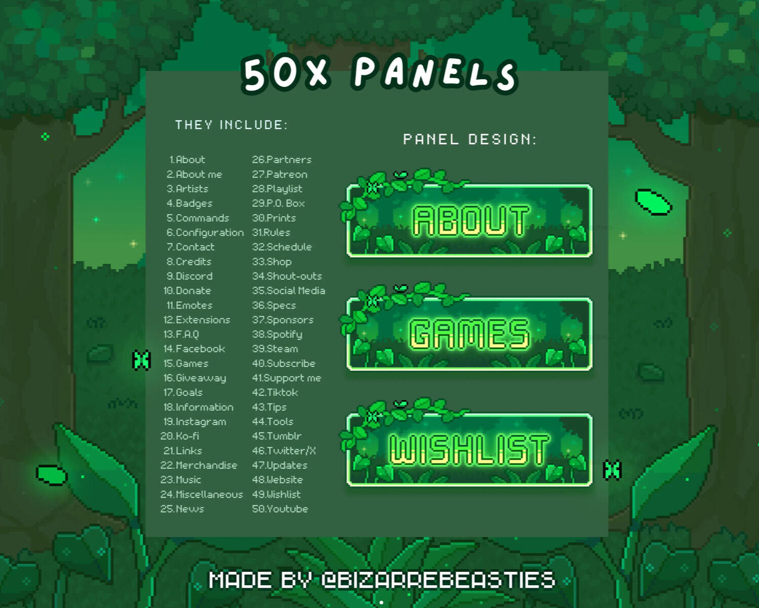 Pre-Made Twitch Panels
